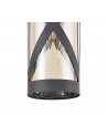 Polly 1 Light Pendant E14, Matt Grey/Polished Chrome/Cognac