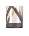Polly 3 Light Round Pendant E14, Matt Grey/Polished Chrome/Cognac