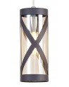 Polly 3 Light Round Pendant E14, Matt Grey/Polished Chrome/Cognac