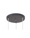 Polly 3 Light Round Pendant E14, Matt Grey/Polished Chrome/Cognac