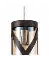 Polly 3 Light Round Pendant E14, Oiled Bronze/Polished Chrome/Amber