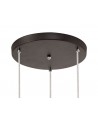 Polly 3 Light Round Pendant E14, Oiled Bronze/Polished Chrome/Amber