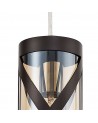 Polly 1 Light Pendant E14, Oiled Bronze/Polished Chrome/Amber