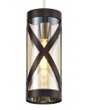 Polly 1 Light Pendant E14, Oiled Bronze/Polished Chrome/Amber