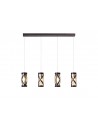 Polly 4 Light Bar Pendant E14, Oiled Bronze/Polished Chrome/Amber