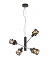 Polly 4 Light  Adjustable Pendant E14, Oiled Bronze/Polished Chrome/Amber