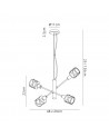 Polly 4 Light  Adjustable Pendant E14, Oiled Bronze/Polished Chrome/Amber