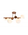 Rosalie Semi Flush Ceiling Light, 4 x G9, Antique Copper/Opal & Copper Glass