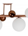 Rosalie Semi Flush Ceiling Light, 4 x G9, Antique Copper/Opal & Copper Glass