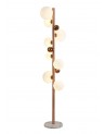 Rosalie Floor Lamp, 8 x G9, Antique Copper/Opal & Copper Glass