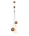 Rosalie Pendant, 5 x G9, Antique Copper/Opal & Copper Glass