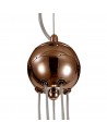 Rosalie Pendant, 5 x G9, Antique Copper/Opal & Copper Glass