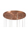 Rosalie Pendant, 16 x G9, Antique Copper/Opal & Copper Glass