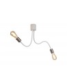 OWEN Flexible Ceiling 2 Light E27 Satin White/Satin Nickel