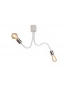 OWEN Flexible Ceiling 2 Light E27 Satin White/Satin Nickel