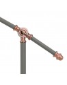Morgan Adjustable Table Lamp, 1 x E27, Sand Grey/Copper/White