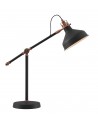 Morgan Adjustable Table Lamp, 1 x E27, Sand Black/Copper/White