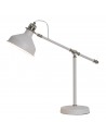 Morgan Adjustable Table Lamp, 1 x E27, Sand White/Satin Nickel/White