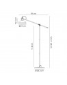 Morgan Adjustable Floor Lamp, 1 x E27, Sand Grey/Copper/White