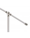 Morgan Adjustable Floor Lamp, 1 x E27, Sand White/Satin Nickel/White