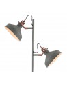 Morgan Floor Lamp, 2 x E27, Sand Grey/Copper/White
