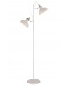 Morgan Floor Lamp, 2 x E27, Sand White/Satin Nickel/White