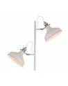 Morgan Floor Lamp, 2 x E27, Sand White/Satin Nickel/White