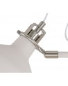 Morgan Floor Lamp, 2 x E27, Sand White/Satin Nickel/White
