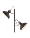 Morgan Floor Lamp, 2 x E27, Sand Back/Copper/White