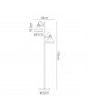 Morgan Floor Lamp, 2 x E27, Sand Back/Copper/White