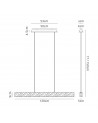 Agnes Pendant, 2 x 20W LED, 3000K, 1662lm, Medium Oak/Matt White, 3yrs Warranty