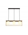 Melissa Linear Pendant, 3 Light Adjustable E14, Matt Black/Painted Gold