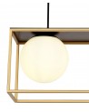 Melissa Linear Pendant, 3 Light Adjustable E14, Matt Black/Painted Gold