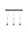 Eve Bar Pendant 3 Light, 3 x 3W LED, 3000K, 350lm, Sand Black/Grey