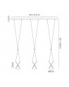 Eve Bar Pendant 3 Light, 3 x 3W LED, 3000K, 350lm, Sand Black/Grey