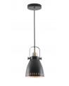 Perry Small Pendant, 1 x E27, Matt Black/Antique Brass/Khaki