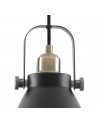 Perry Small Pendant, 1 x E27, Matt Black/Antique Brass/Khaki