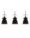 Perry Linear Pendant, 3 x E27, Matt Black/Antique Brass/Khaki