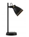 Perry Adjustable Table Lamp, 1 x E27, Matt Black/Antique Brass/Khaki