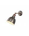 Harley Adjustable Wall Lamp, 1 x E27, Antique Silver/Copper/White