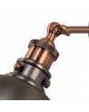 Harley Adjustable Wall Lamp, 1 x E27, Antique Silver/Copper/White
