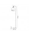 Harley Adjustable Floor Lamp, 1 x E27, Antique Silver/Copper/White