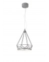 Russel Small Diamond Pendant, 8W LED, 3700K, Matt Grey, 3yrs Warranty