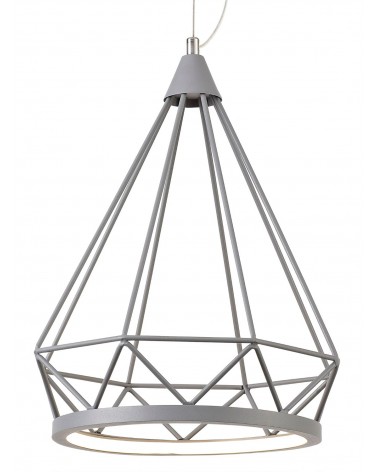 Russel Small Diamond Pendant, 8W LED, 3700K, Matt Grey, 3yrs Warranty