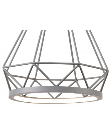 Russel Small Diamond Pendant, 8W LED, 3700K, Matt Grey, 3yrs Warranty