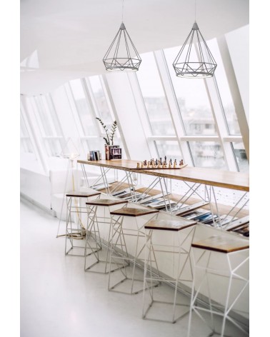 Russel Small Diamond Pendant, 8W LED, 3700K, Matt Grey, 3yrs Warranty