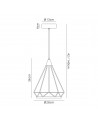 Russel Small Diamond Pendant, 8W LED, 3700K, Matt Grey, 3yrs Warranty