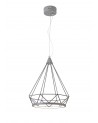 Russel Large Diamond Pendant, 10W LED, 3700K, Matt Grey, 3yrs Warranty