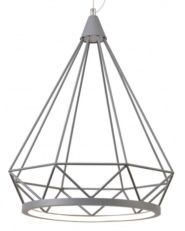 Russel Large Diamond Pendant, 10W LED, 3700K, Matt Grey, 3yrs Warranty