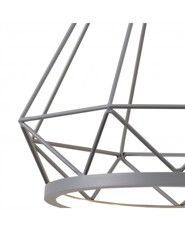 Russel Large Diamond Pendant, 10W LED, 3700K, Matt Grey, 3yrs Warranty